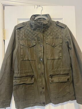 Levi's Olive Quilted-Yoke Utility Jacket - Women's